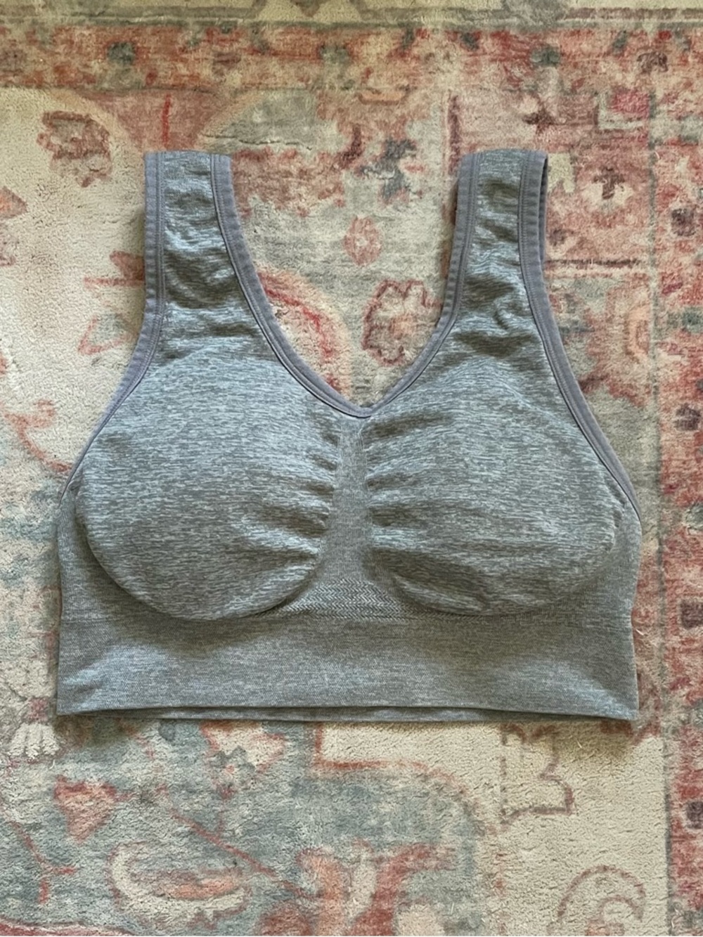 Secret Treasures Charcoal Gray V-Neck Sports Bra